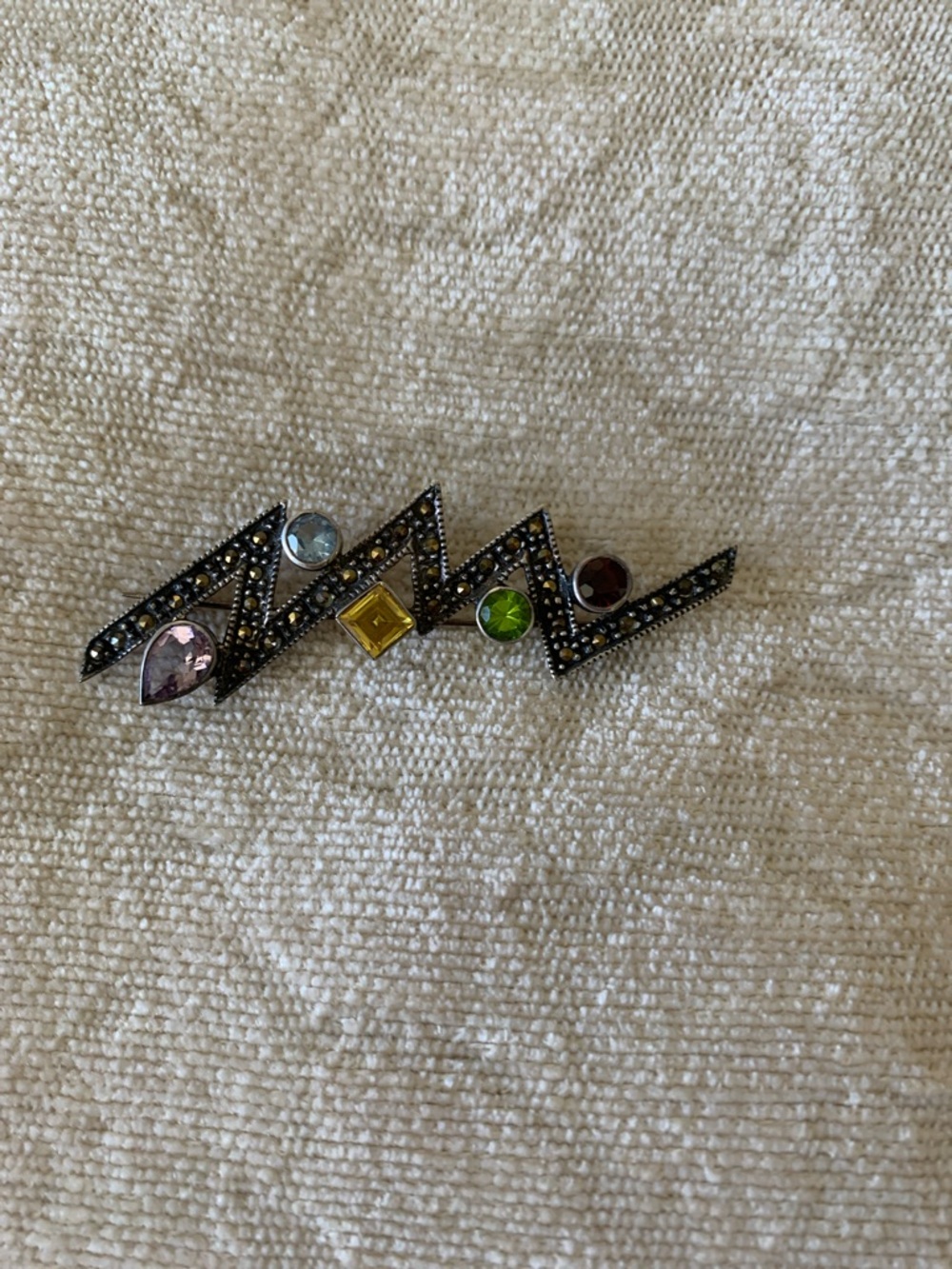 Multicolor Crystal Lightning Bolt Pin Brooch